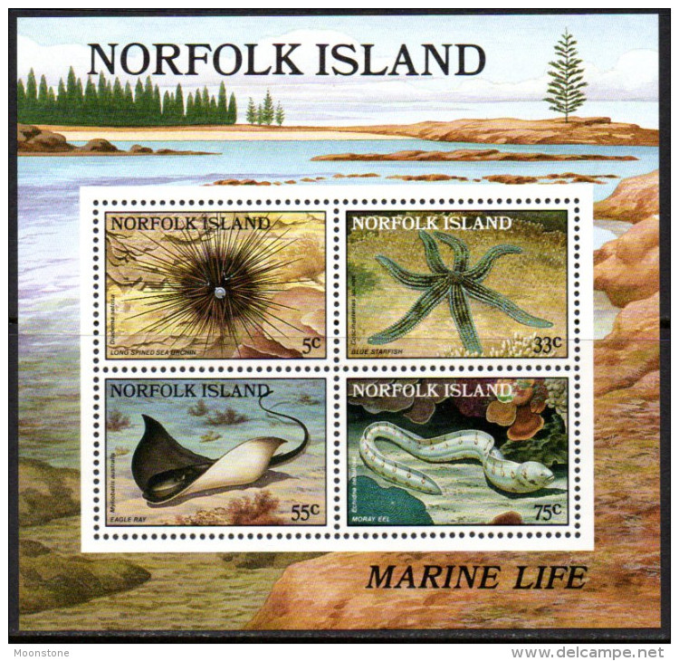 Norfolk Island 1986 Marine Life MS, MNH - Isola Norfolk