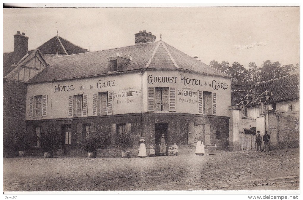 CHAUMONT-EN-VEXIN-60-Oise-Hôtel De La Gare Camille GUEUDET Rue De Paris-COMMERCE TRES RARE - Chaumont En Vexin