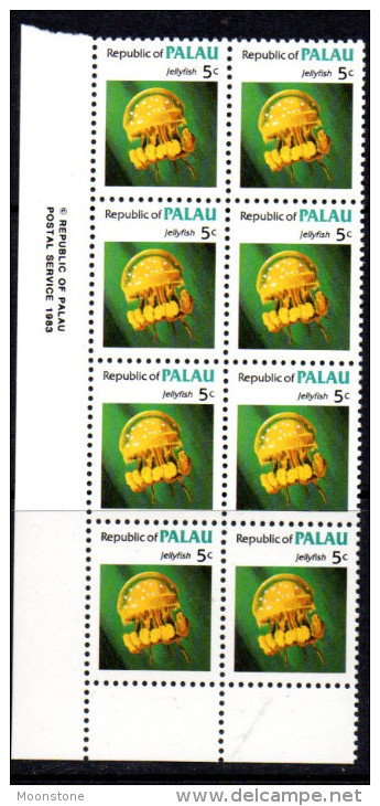 Palau 1983 Marine Life 5c Definitive Block Of 8, MNH - Palau