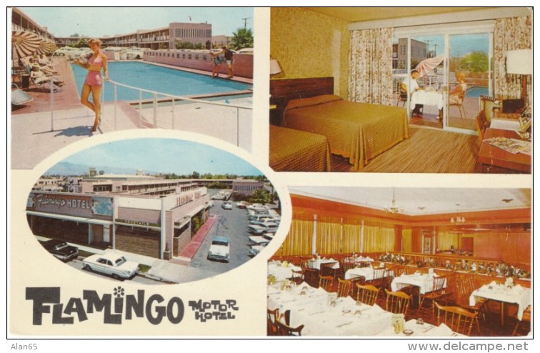 Tucson Arizona, Flamingo Motor Hotel Motel Lodging, Interior View, C1960s Vintage Postcard - Tucson