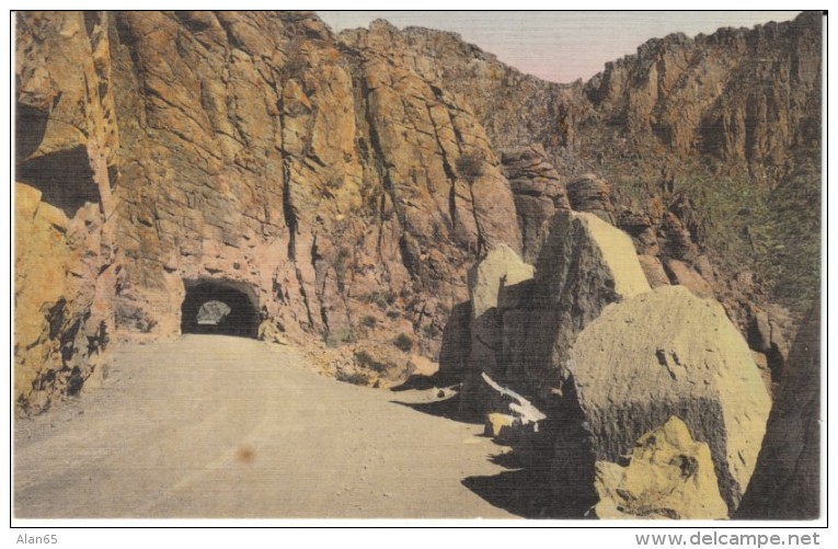 Superior Highway Arizona, Tunnel Roadside Scene, C1930s Vintage Postcard - Other & Unclassified