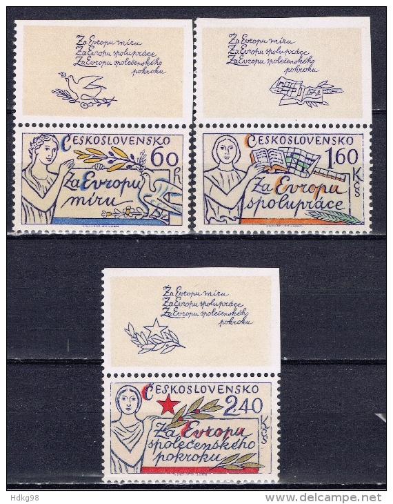 CSR+ Tschechoslowakei 1977 Mi 2407-09 Zf Mnh Frieden Und Zusammenarbeit - Ungebraucht