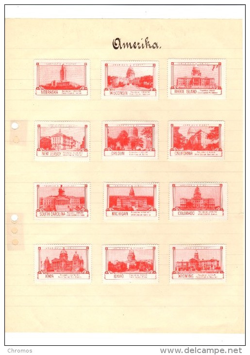 48 Vignettes / Timbres Publicitaires Pour Whisky Seagram (on The Back Of Each Stamp), USA, Etats-unis - Autres & Non Classés