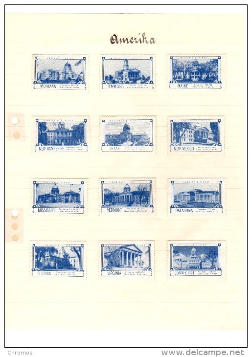 48 Vignettes / Timbres Publicitaires Pour Whisky Seagram (on The Back Of Each Stamp), USA, Etats-unis - Autres & Non Classés