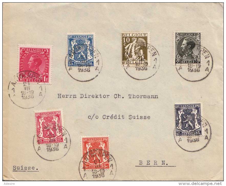 BELGIEN 1936 - MEF Auf Brief Von Belgien Nach Bern - Briefe U. Dokumente