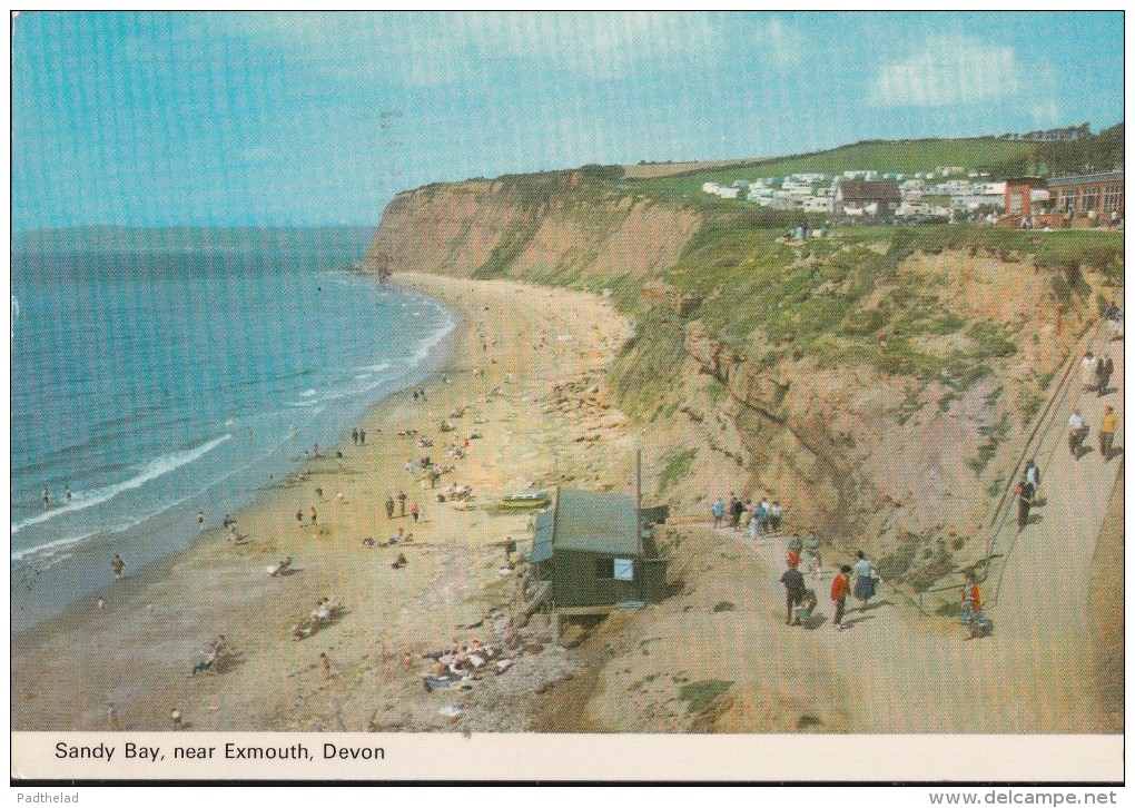 POSTCARD SANDY BAY NEAR EXMOUTH DEVON E.0674 POSTED 1976 - Other & Unclassified