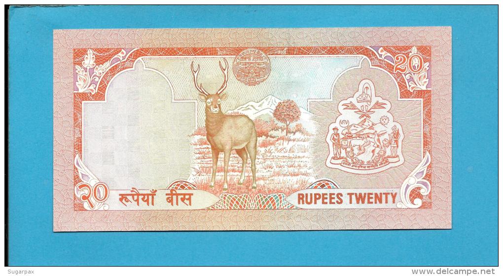 NEPAL - 20 Rupees - ND ( 1988 - ) - P 38.b - UNC. - Sign. 13 - Serial # 20 Mm Long - King Birendra Bir Bikram - Népal