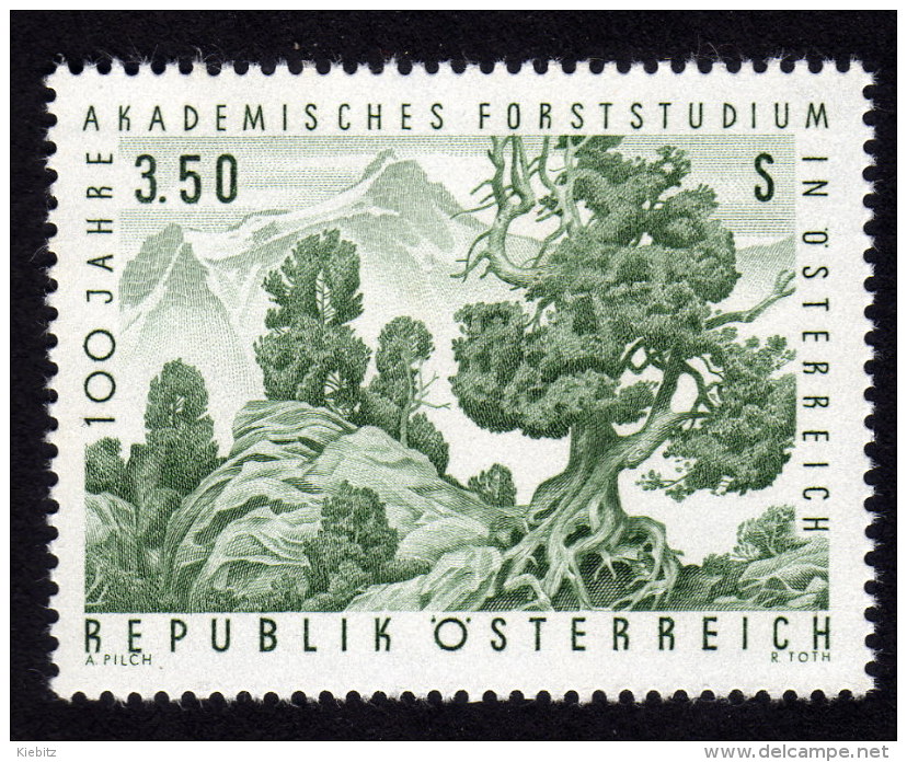 ÖSTERREICH 1967 ** Bäume, Trees / 100 Jahre Forststudium - MNH - Bäume