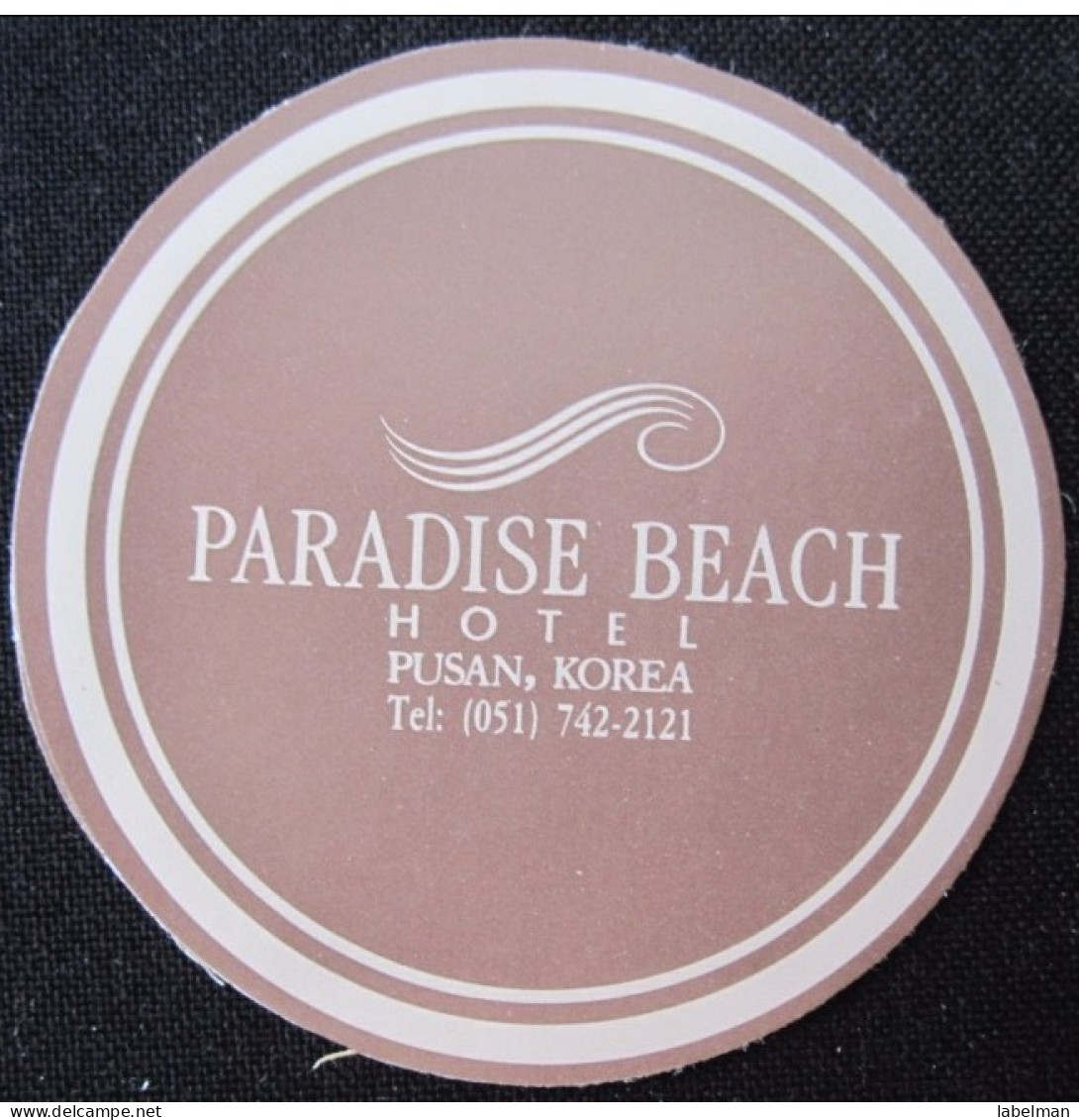 HOTEL MOTOR HOSTEL LODGE PENSION PARADISE BEACH PUSAN KOREA LUGGAGE LABEL ETIQUETTE KOFFERAUFKLEBER DECAL STICKER - Hotel Labels