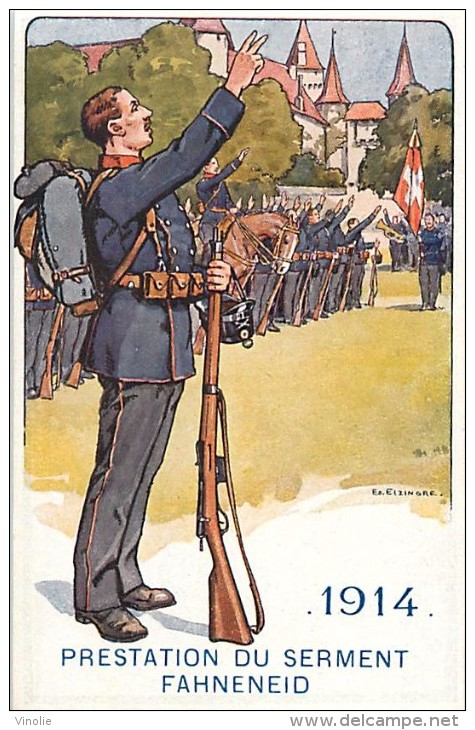 Réf : D-15-2450 : SOLDAT SUISSE  A TRAVERS LES AGES DER SCHWEIZER -SOLDAT IM LAUFE DER JAHRHUNDERTE   1915 PAR ELZINGRE - Avers