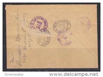 Liechtenstein 1950 Service / Dienst 3v On Registred Letter To New York (F3857) - Service