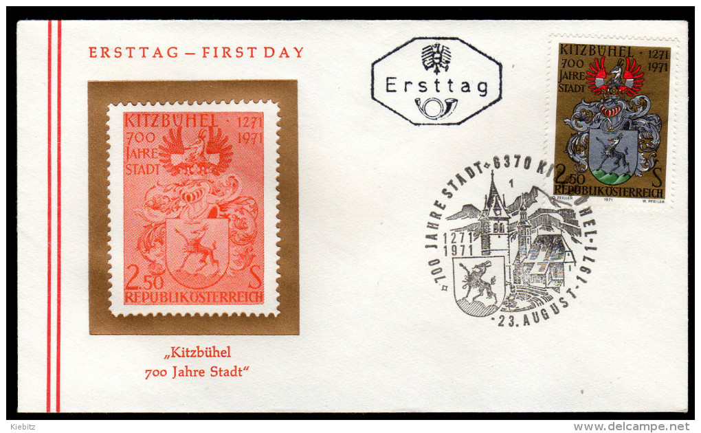 ÖSTERREICH 1971 - Wappen Kitzbühel In Tirol / 700 Jahre Stadt Kitzbühel - FDC - Briefe U. Dokumente