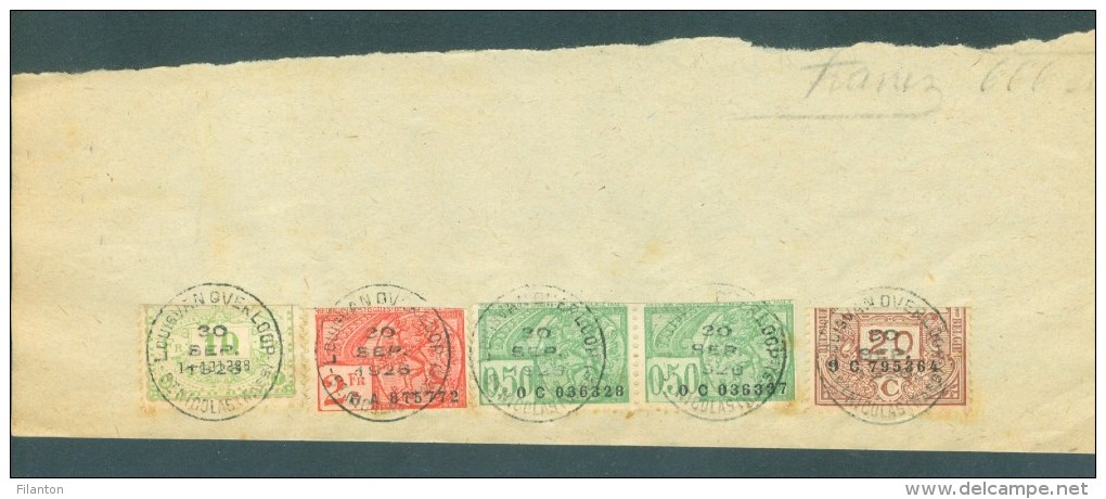 BELGIE - Fiscale Zegels Op Fragment (ref. 3) "LOUIS VAN OVERLOOP - ST-NICOLAS - 30 SEP. 1926" - Timbres