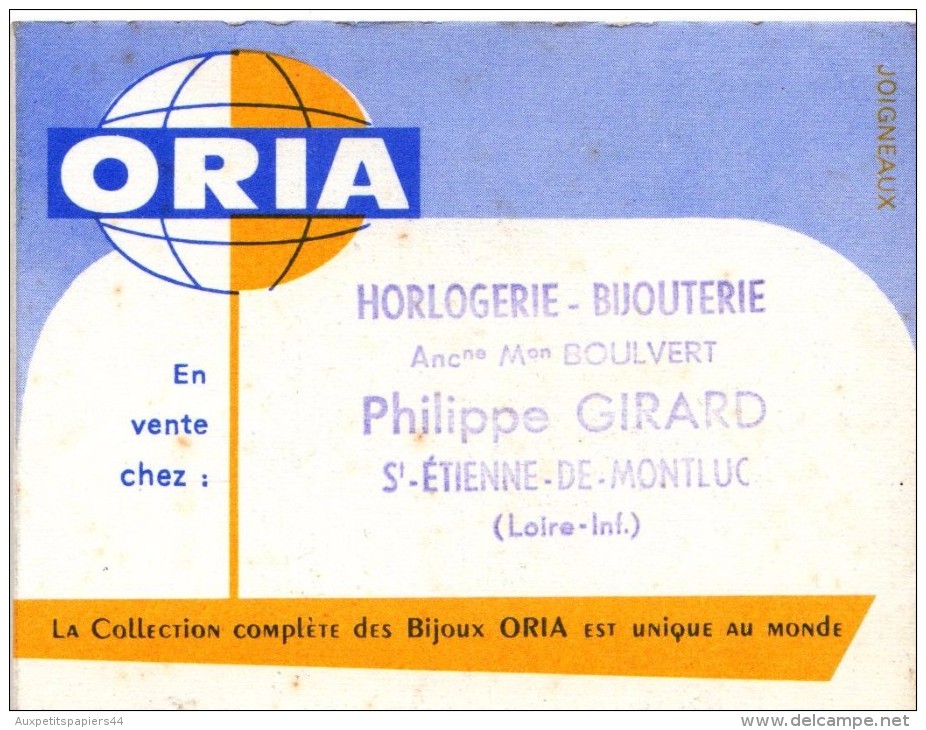 Calendrier Publicitaire Bijoux ORIA De 1966 -très Complet - Philippe Girard - Saint étienne De Montluc - Joigneaux - - Petit Format : 1961-70