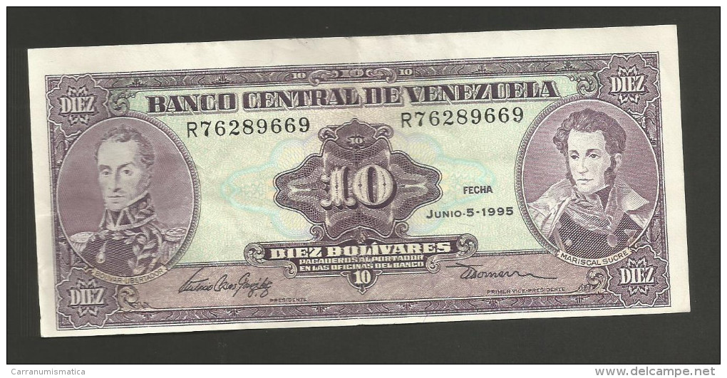 VENEZUELA - BANCO CENTRAL De VENEZUELA - 10 BOLIVARES - (1995) - Venezuela