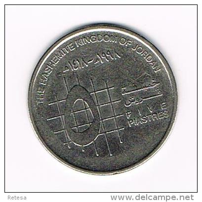 ***  JORDANIE  5 PIASTRES  1998 - Jordan