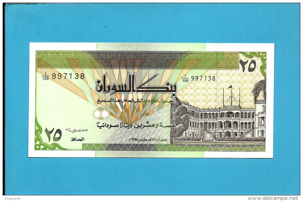 SUDAN - 25 SUDANESE DINARS - 1992 - P 53.b - UNC. - 2 Scans - Soudan