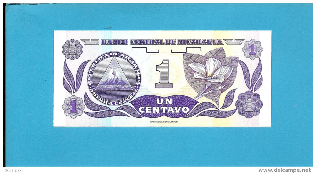 NICARAGUA - 1 Centavo - ND ( 1991 )  - P 167 - UNC. - Serie A/B - 2 Scans - Nicaragua