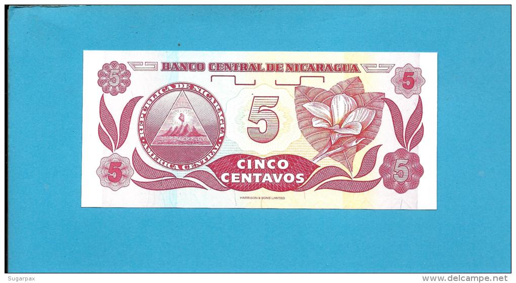 NICARAGUA - 5 Centavos - ND ( 1991 )  - P 168 - UNC. - Serie A/D - 2 Scans - Nicaragua