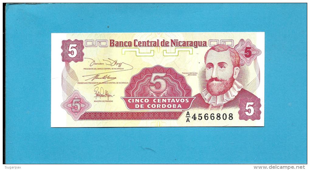 NICARAGUA - 5 Centavos - ND ( 1991 )  - P 168 - UNC. - Serie A/A - 2 Scans - Nicaragua