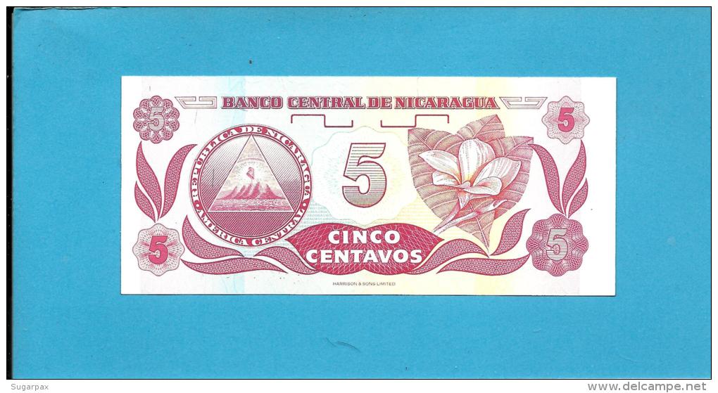 NICARAGUA - 5 Centavos - ND ( 1991 )  - P 168 - UNC. - Serie A/A - 2 Scans - Nicaragua