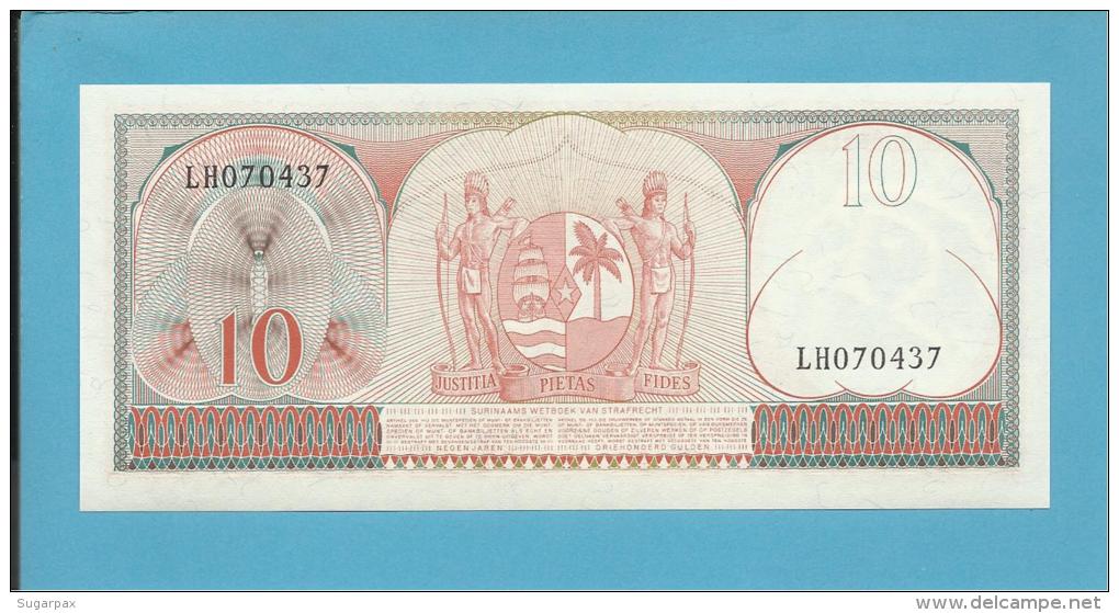 SURINAM - 10 GULDEN - 01.09.1963 - Pick 121 - UNC. - Wmk. Toucan's Head - 2 Scans - Suriname