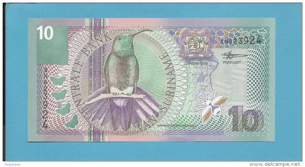 SURINAM - 10 GULDEN - 01.01.2000 - Pick 147 - UNC. - 2 Scans - Surinam