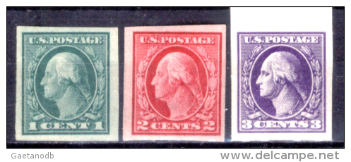 Stati-Uniti-0058 -1916/1917 - Unificato, N.322/324 (++) MNH - Privi Di Difetti Occulti. - Unused Stamps