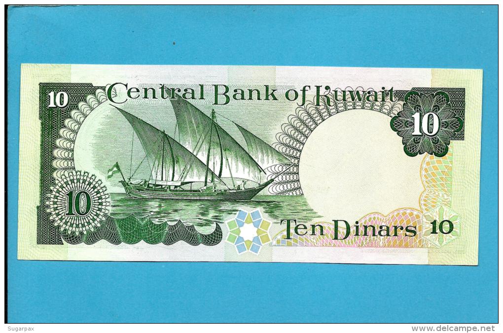 KUWAIT - 10 Dinars - ( 1980 - 91 ) - P 15.b - Sign. 6 - UNC. - Stolen By Iraqi Forces -Denominator / 87 -SEE Description - Kuwait