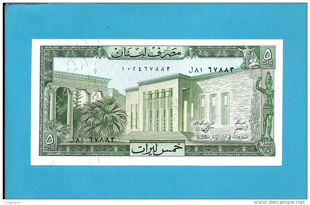 LEBANON - 5 LIVRES - 1986 - P 62.d - UNC. - 2 Scans - Libano