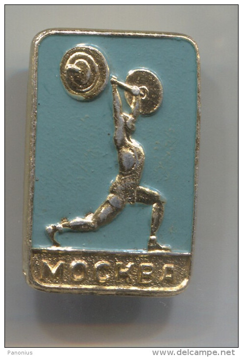 WEIGHTLIFTING - Russian Vintage Pin  Badge - Weightlifting