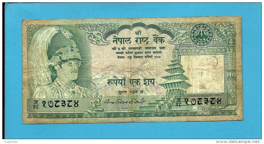 NEPAL - 100 Rupees - ND ( 1981 - ) - P 34.b - Sign. 10 - Serial # At Lower Left - King Birendra Bir Bikram - Népal