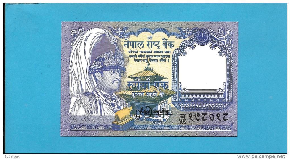 NEPAL - 1  Rupee - ND ( 1991 -  ) - P 37 - Sign. 13 - UNC. - King Birendra Bir Bikram - 2 Scans - Nepal