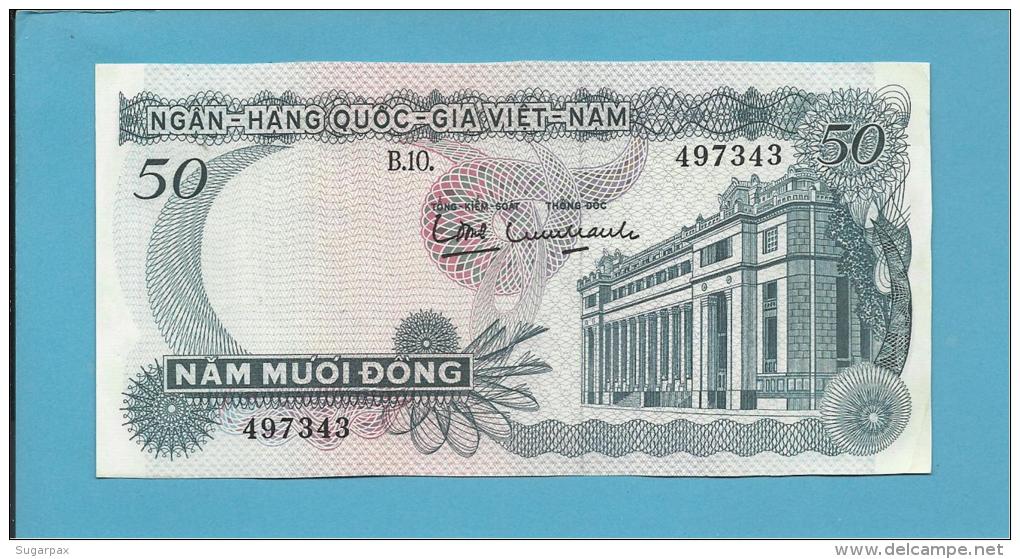 VIET NAM SOUTH - 50 DONG - ND ( 1969 ) - P 25 - Série B.10. - BANK Building - VIETNAM - 2 Scans - Vietnam