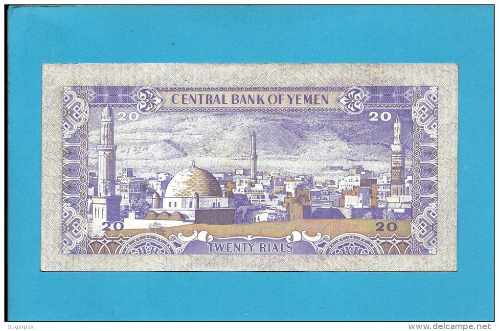 YEMEN ARAB REPUBLIC - 20 RIALS -  ND ( 1985 ) - P 19.b -  Sign. 8 - UNC. - Central Bank Of Yemen - 2 Scans - Yemen