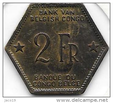 2 Francs Léopold III 1943 Congo-Belge Très Belle Qualité - 1934-1945: Leopoldo III