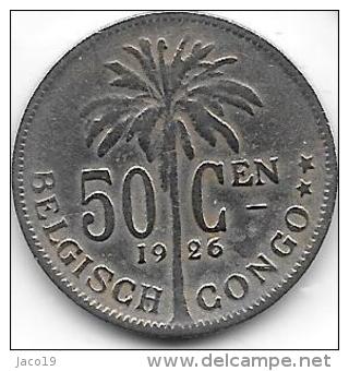 50 Centimes  Albert I  1926 FL Congo-Belge  Belle Qualité - 1910-1934: Albert I