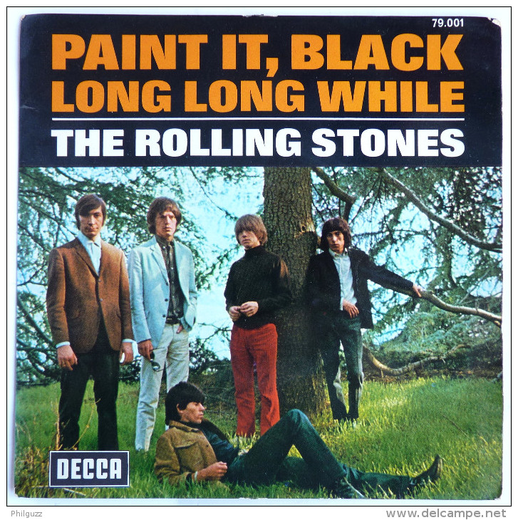 Disque Vinyle 45T THE ROLLING STONES - PAINT IT, BLACK - DECCA 79001 - 1966 BIEM - Rock