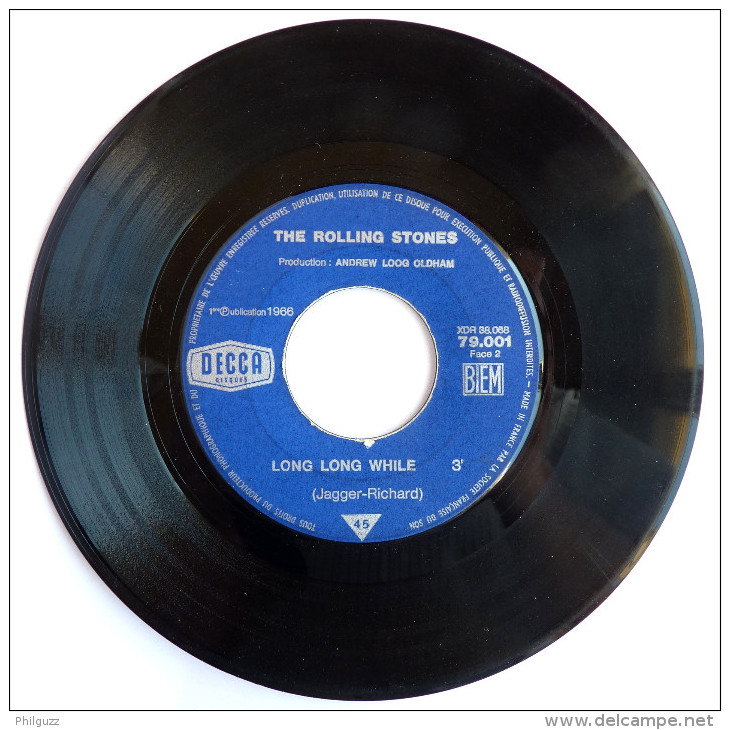 Disque Vinyle 45T THE ROLLING STONES - PAINT IT, BLACK - DECCA 79001 - 1966 BIEM - Rock