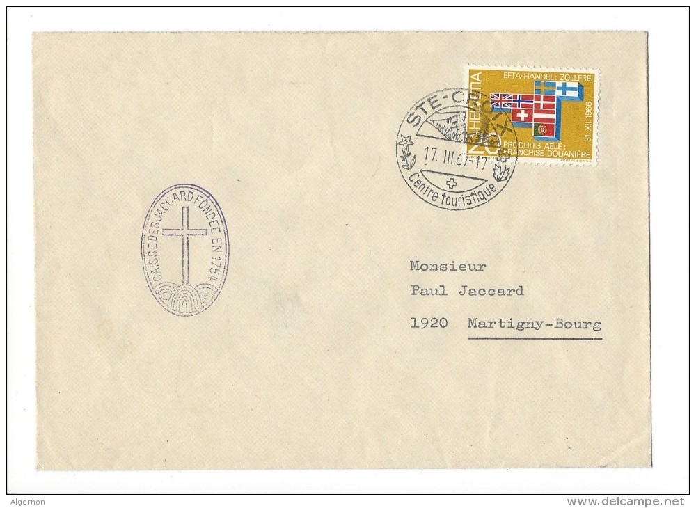 12671 -  Lettre Sainte-Croix Caisse Des Jaccard Fondée En 1754 Pour Martigny-Bourg 17.03.1967 - Lettres & Documents