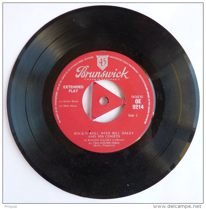 Disque Vinyle 45T BILL HALEY And Is Comets - RAZZLE DAZZLE - BRUNSWICK RECCORDS OE 9214 - 1956 BIEM - Rock