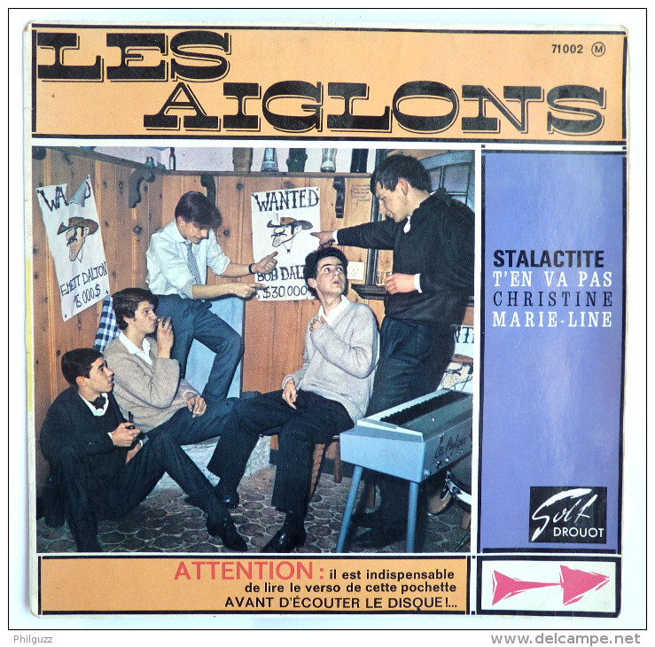 Disque Vinyle 45T LES AIGLONS - STALACTITE -  BARCLAY 71002 - 1963 BIEM - Rock
