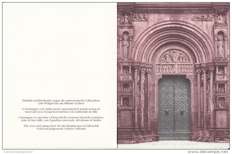 23498- BASEL CATHEDRAL- ST GALL PORTAL, HOLIDAY GREETINGS BOOKLET, 1983, SWITZERLAND - Carnets