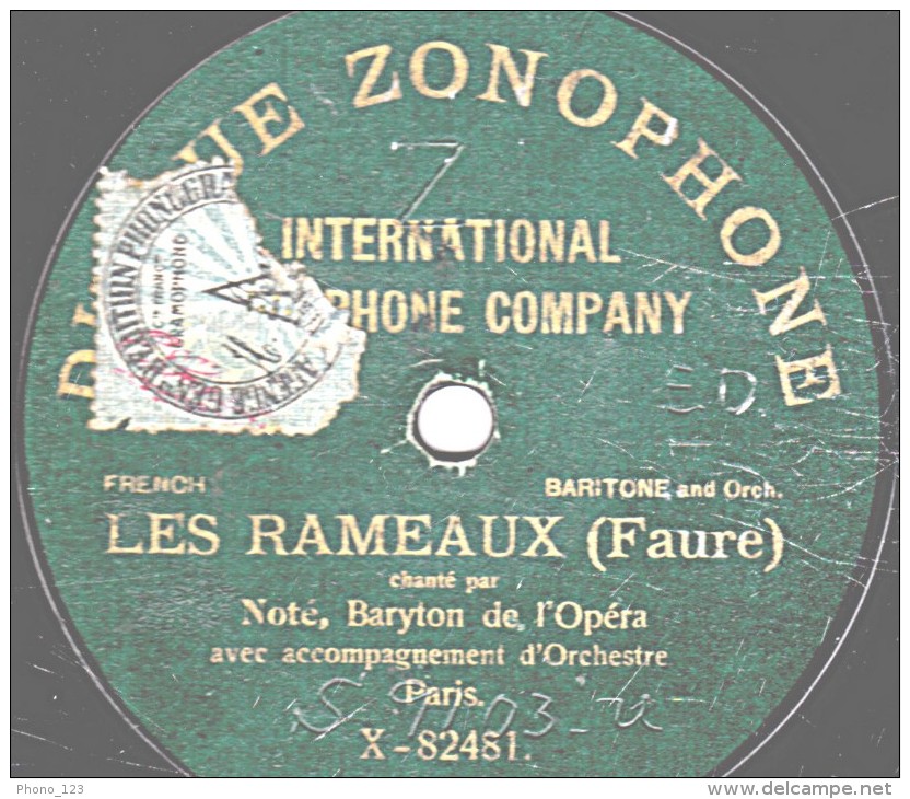 78 Trs - 25 Cm - état M - NOTE - LES RAMEAUX - La Promenade Du Paysan - 78 Rpm - Schellackplatten
