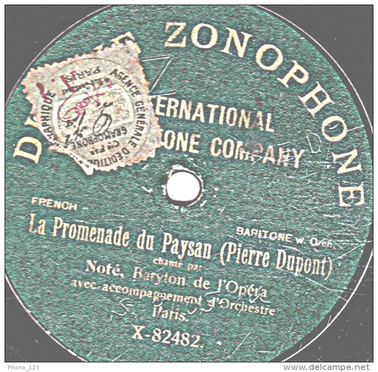 78 Trs - 25 Cm - état M - NOTE - LES RAMEAUX - La Promenade Du Paysan - 78 Rpm - Schellackplatten