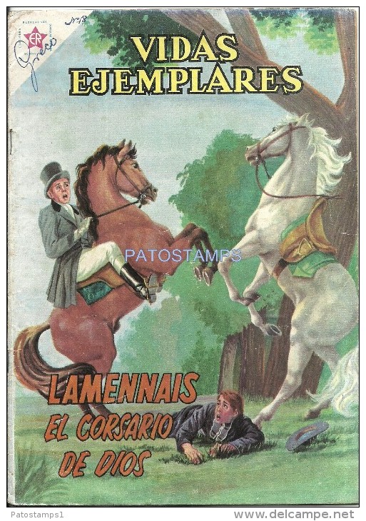 12493 MAGAZINE REVISTA MEXICANAS COMIC VIDAS EJEMPLARES LAMENNAIS EL CORSARIO DE DIOS Nº 96 AÑO 1961 ED ER NOVARO - Old Comic Books
