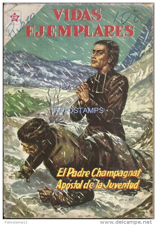 12494 MAGAZINE REVISTA MEXICANAS COMIC VIDAS EJEMPLARES EL PADRE CHAMPAGNAT APOSTOL Nº 123 AÑO 1962 ED ER NOVARO - Old Comic Books