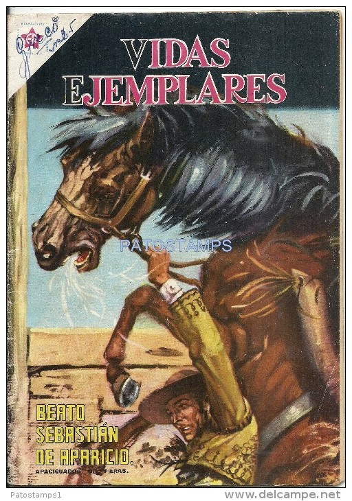 12500 MAGAZINE REVISTA MEXICANAS COMIC VIDAS EJEMPLARES BEATO SEBASTIAN DE APARICIO Nº 95 AÑO 1961 ED ER NOVARO - Old Comic Books