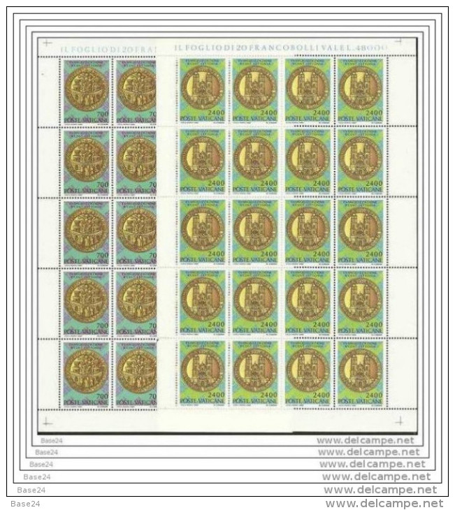 1987 Vaticano Vatican LETTONIA  LATVIA  20 Serie Di 2v. In Foglio MNH** Sheet - Nuovi