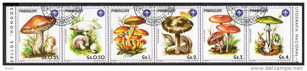 PARAGUAY - 1985 - FUNGHI E GIGLIO SCOUT - YT 2144/2149 (°) - Gebraucht